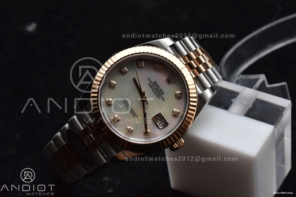 41 SS Edition EasyMatch Bracelet VR RG 904L 1:1 Jubilee Clean Best Dial Steel on MOP 126333 Diamonds White DateJust 655 0223